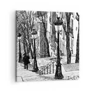 Lærredstryk - Billede på lærred - Kærlighedshistorie eller skrækhistorie? - 50x50 cm