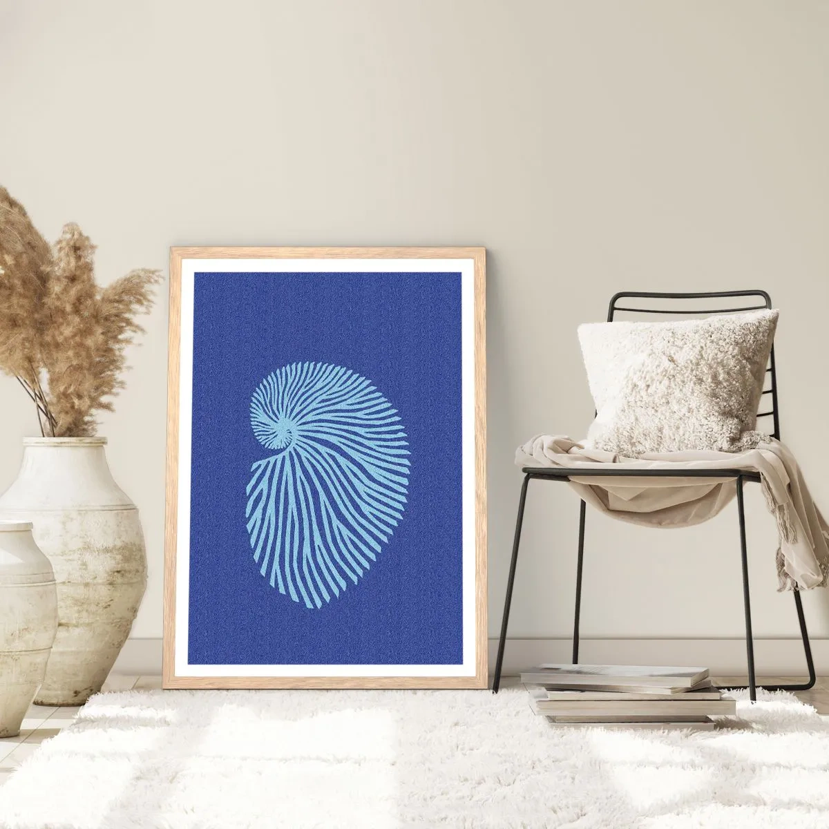 Plakat i ramme af lyst egetræ - Fødsel af en skal - 30x40 cm