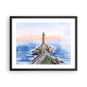 Plakat i sort ramme - Med front mod havet - 50x40 cm