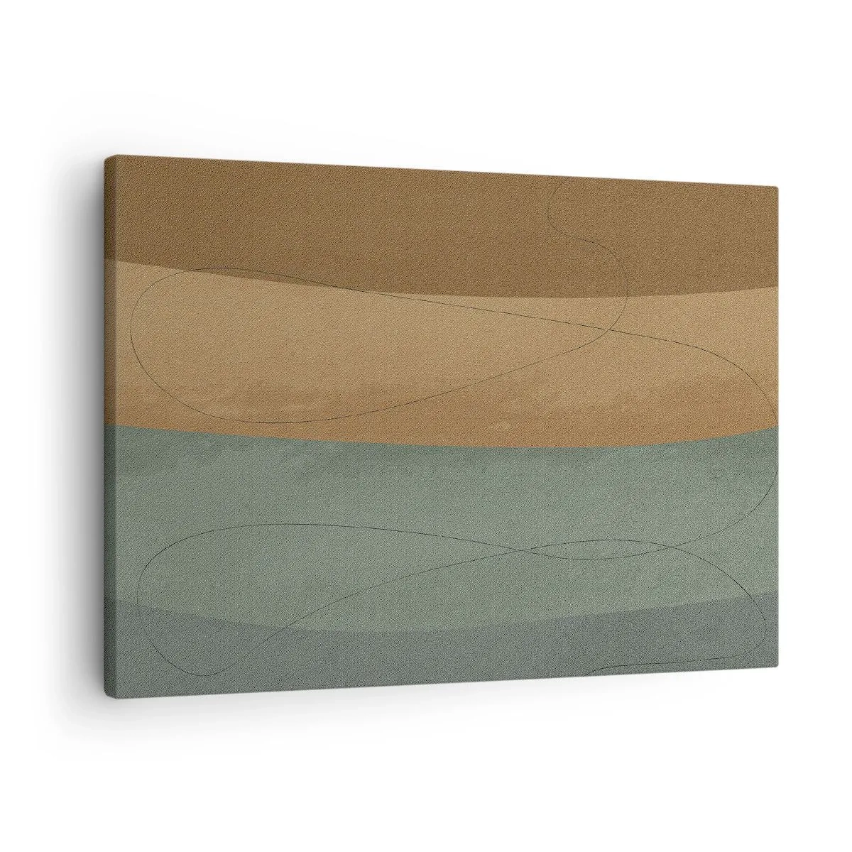 Lærredstryk - Billede på lærred - Abstrakt komposition i naturlige jordfarver - 70x50cm - Vandret sammensætning - Moderne vægdekoration til stue og soveværelse ARTTOR