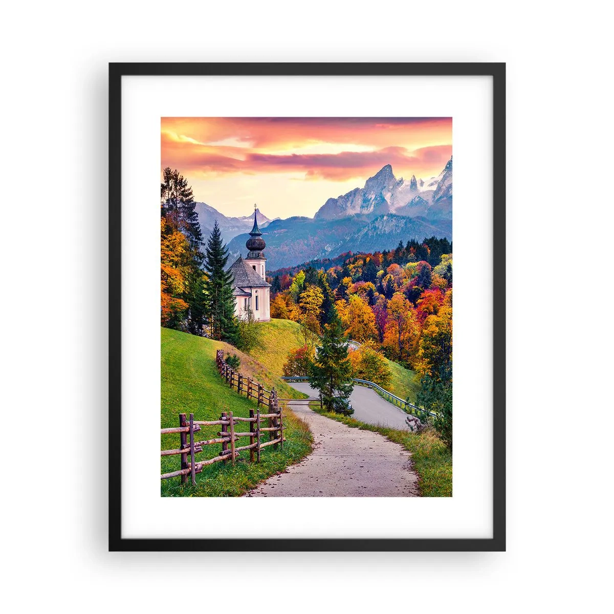 Plakat i sort ramme - Landskab som maleri - 40x50 cm