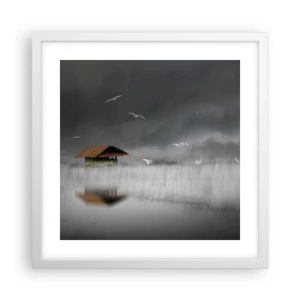 Plakat i hvid ramme - Beskyttelse mod regnen - 40x40 cm