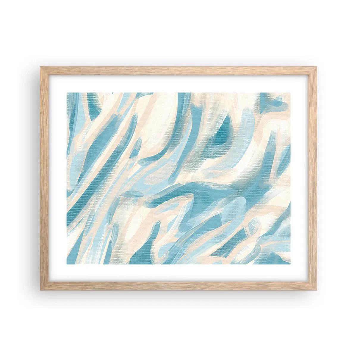 Plakat i ramme af lyst egetræ - Forårsbriser - 50x40 cm