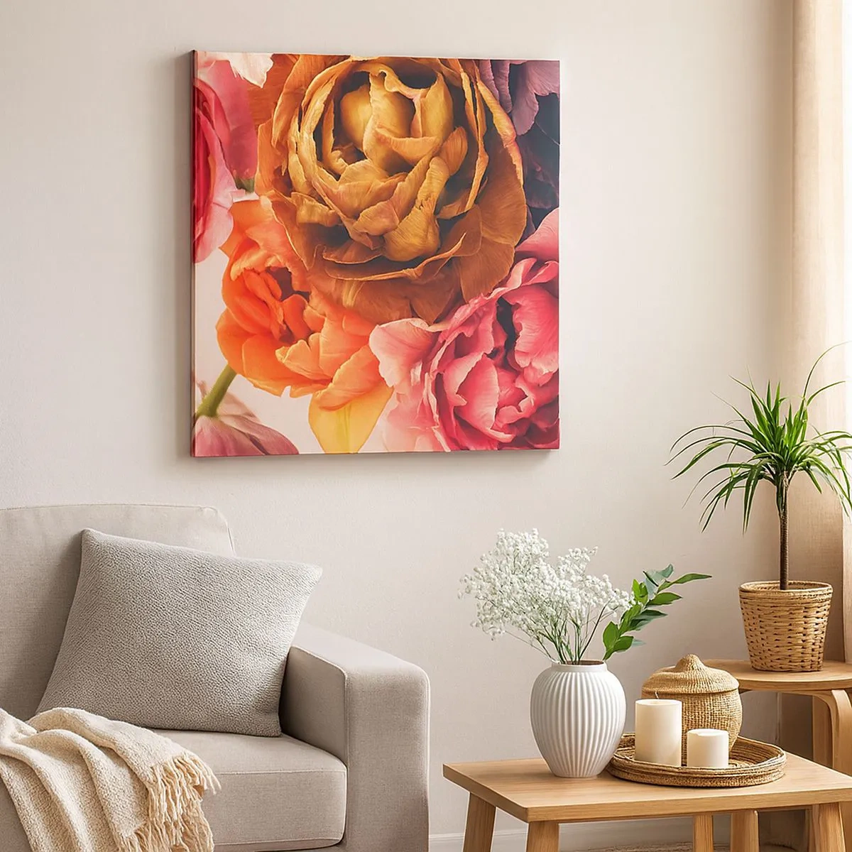 Lærredstryk - Billede på lærred - Fejring af livet - 30x30 cm