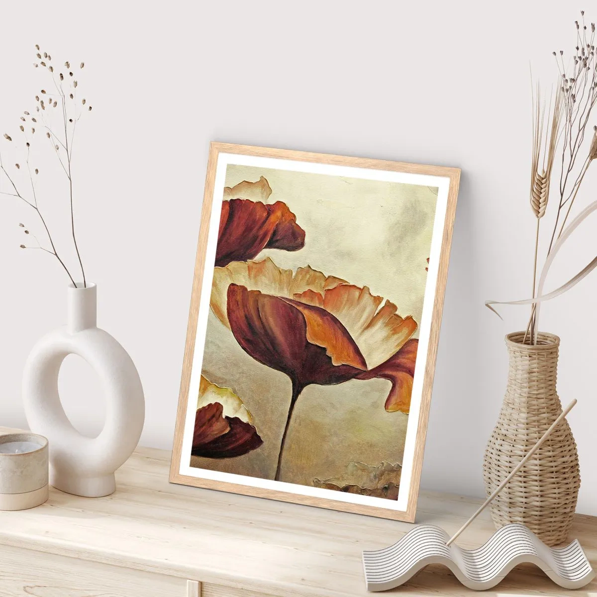 Plakat i ramme af lyst egetræ - Marker - 70x100 cm