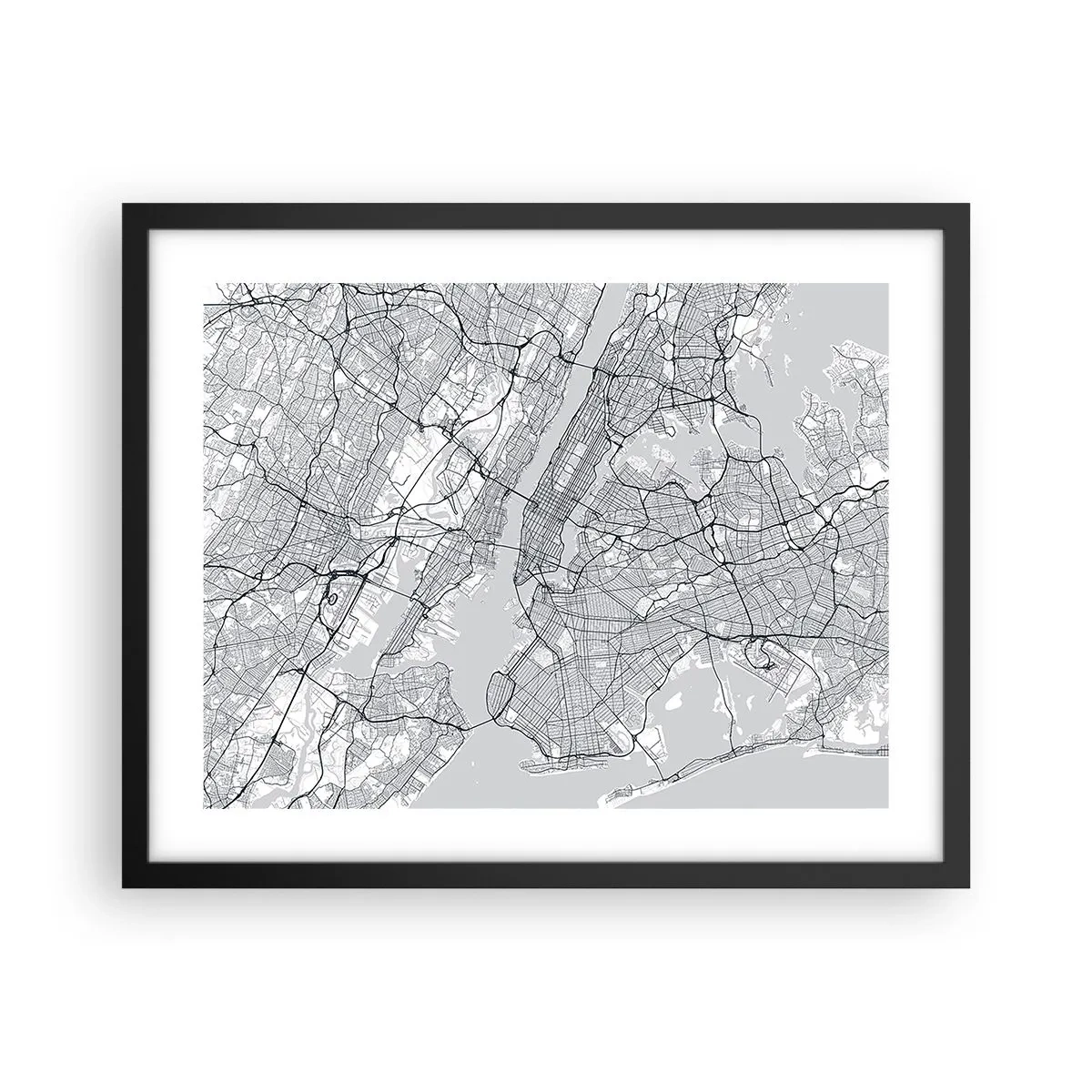 Plakat i sort ramme - Anatomi af en storby - 50x40 cm