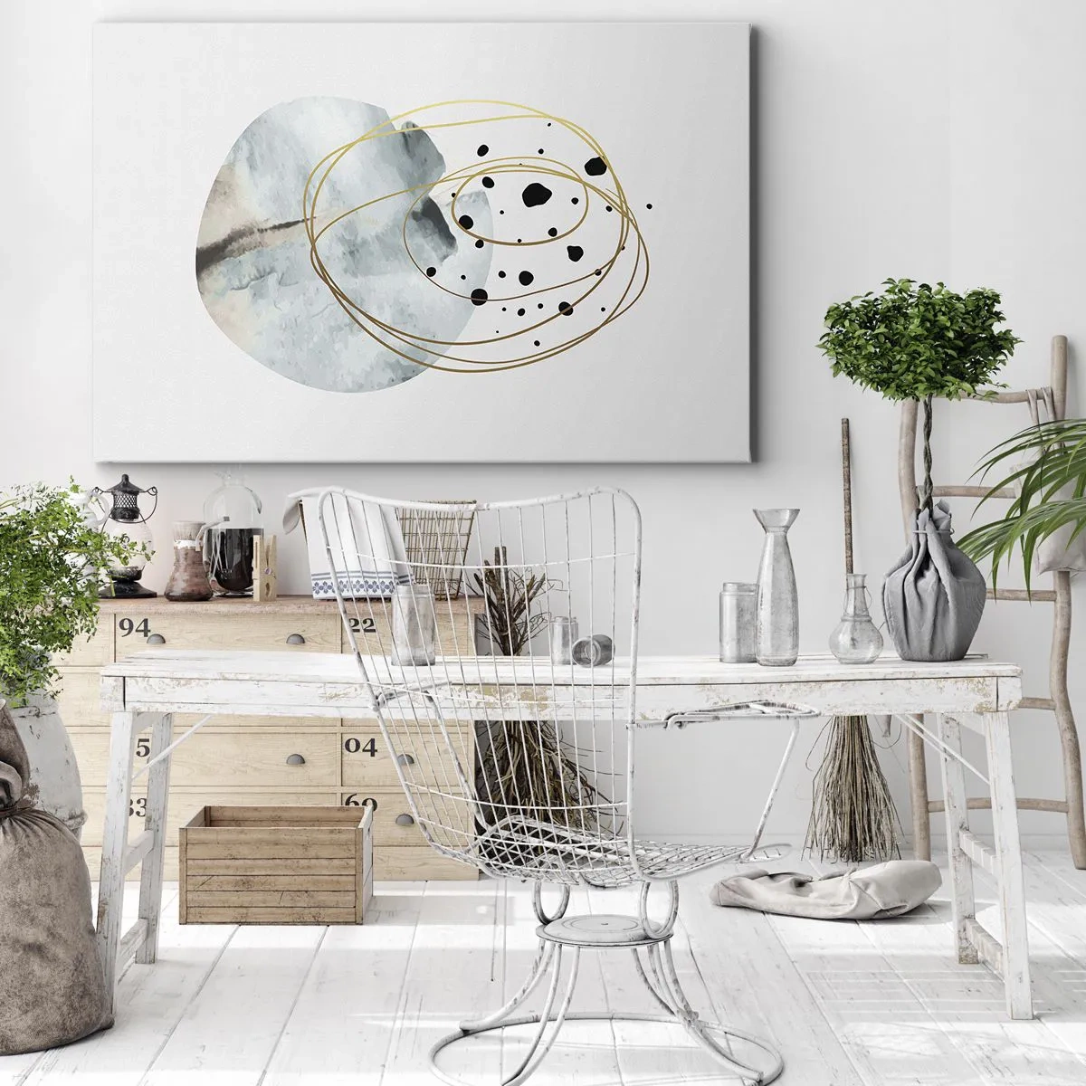 Lærredstryk - Billede på lærred - I rummets favntag - 120x80 cm