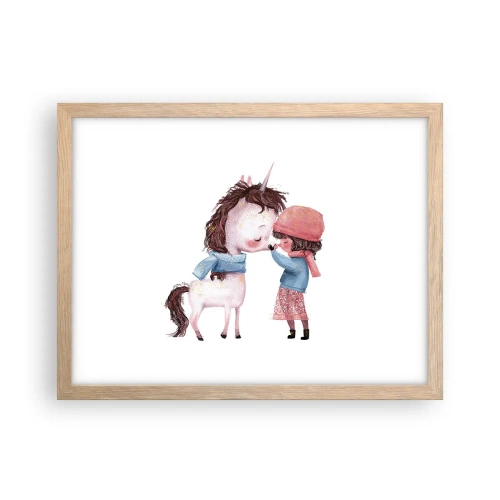 Plakat i ramme af lyst egetræ - En vinterhistorie - 40x30 cm