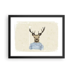 Plakat i sort ramme - Fordi jeg kan lide stribede skjorter! - 40x30 cm