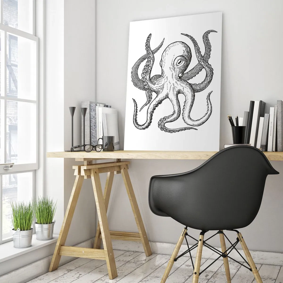 Billede på glas - Dans med bølger - 70x100 cm