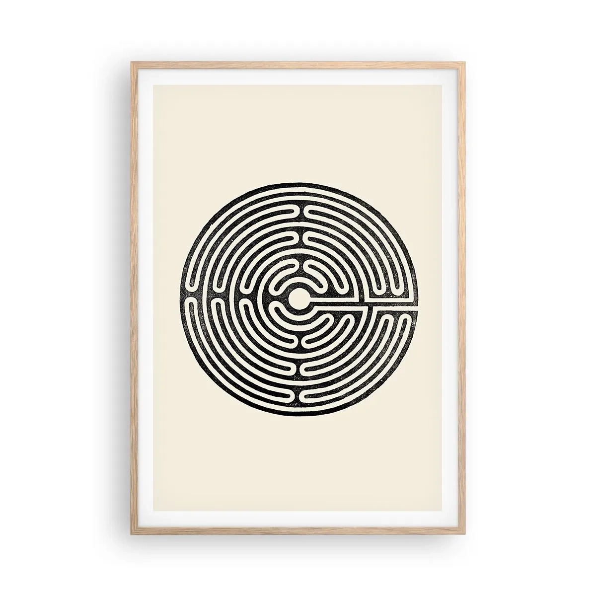 Plakat i ramme af lyst egetræ - Mystisk orden - 70x100 cm