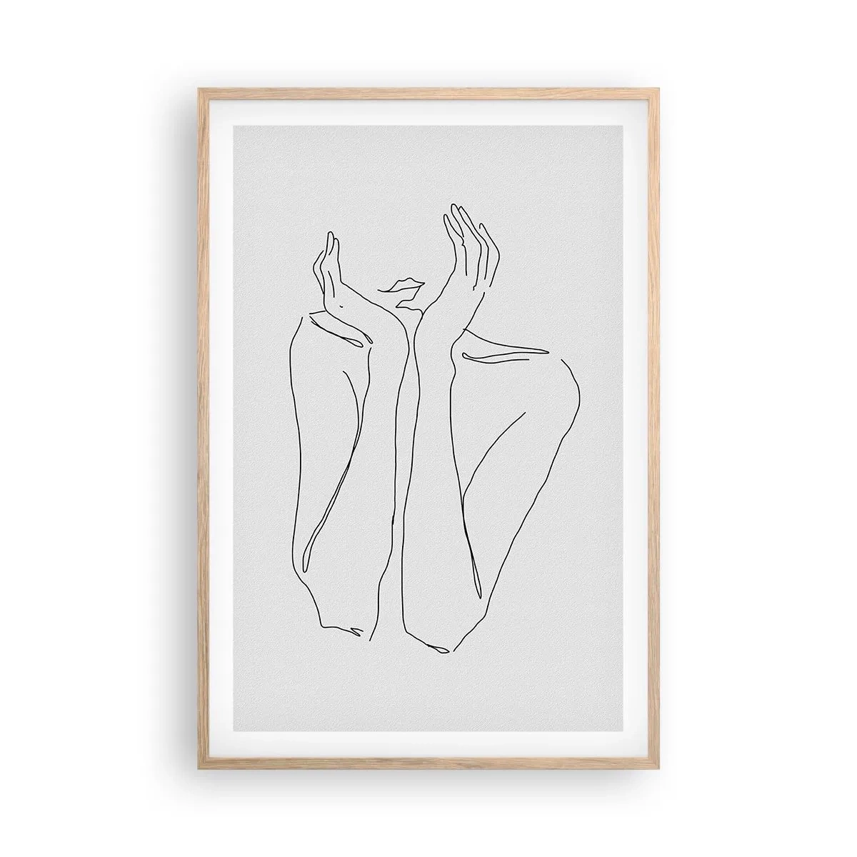 Plakat i ramme af lyst egetræ - Hvad piger drømmer om - 61x91 cm