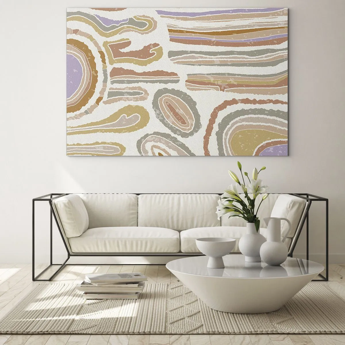 Billede på glas - Farverige tværsnit - 100x70 cm