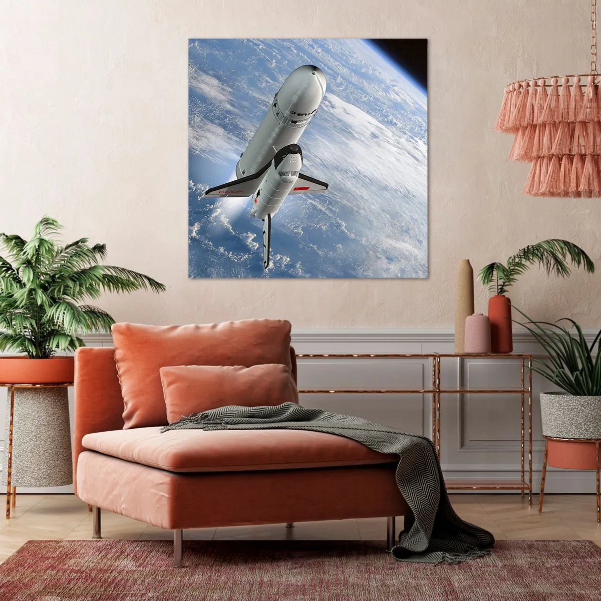 Lærredstryk - Billede på lærred - Kosmisk opstigning - 60x60 cm