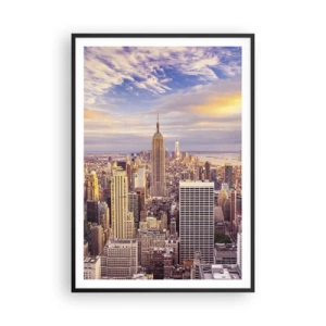 Plakat i sort ramme - Ræk ud efter skyerne selv - 70x100 cm