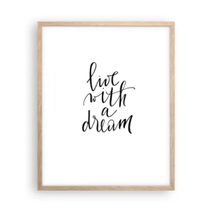 Plakat i ramme af lyst egetræ - Of course - 40x50 cm