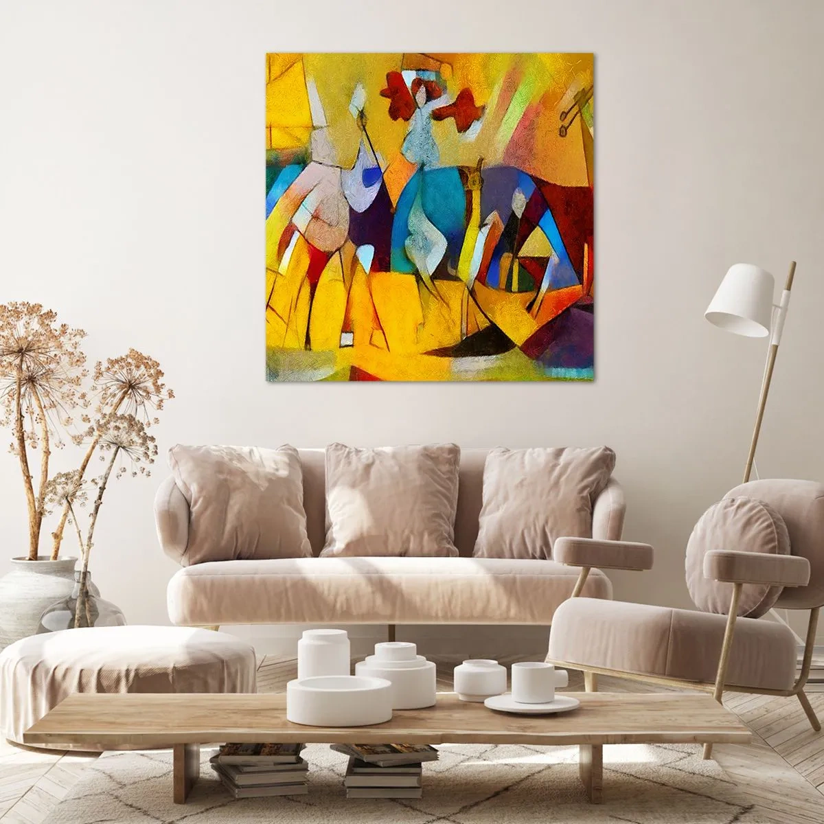 Lærredstryk - Billede på lærred - Sol - liv - glæde - 60x60 cm