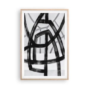 Plakat i ramme af lyst egetræ - Opbygning af dybde - 61x91 cm