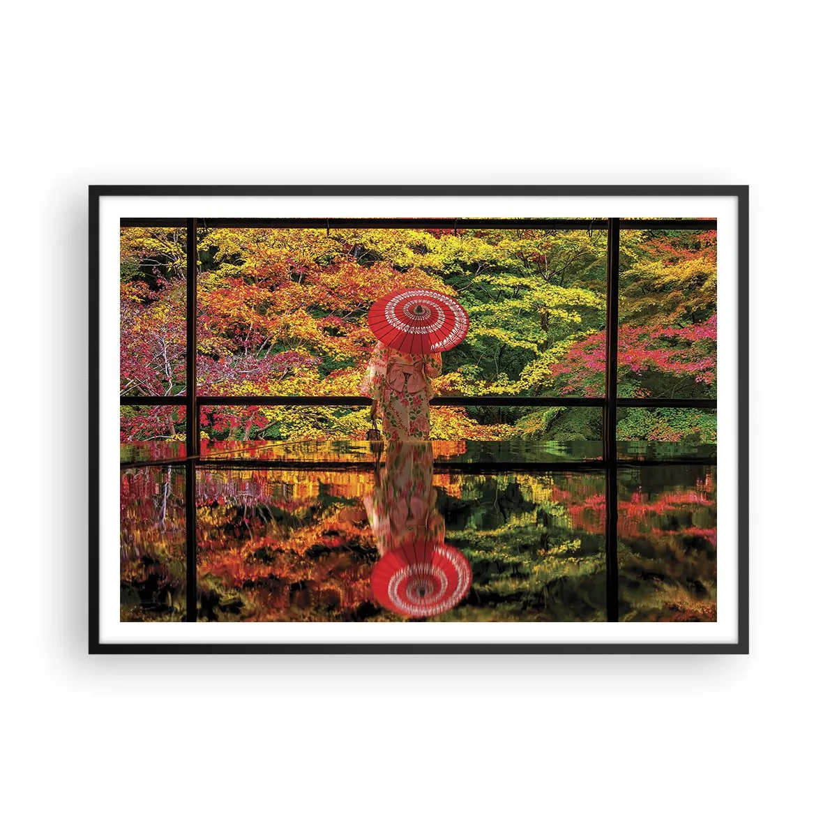 Plakat i sort ramme - I naturens tempel - 100x70 cm