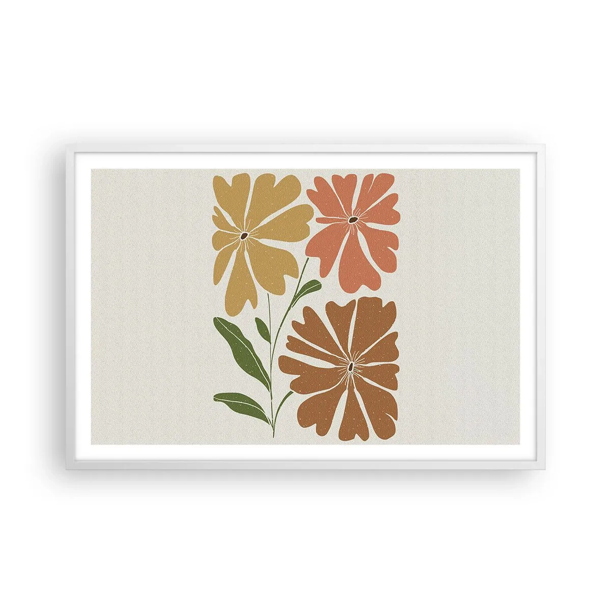 Plakat i hvid ramme - Natur og geometri - 91x61 cm