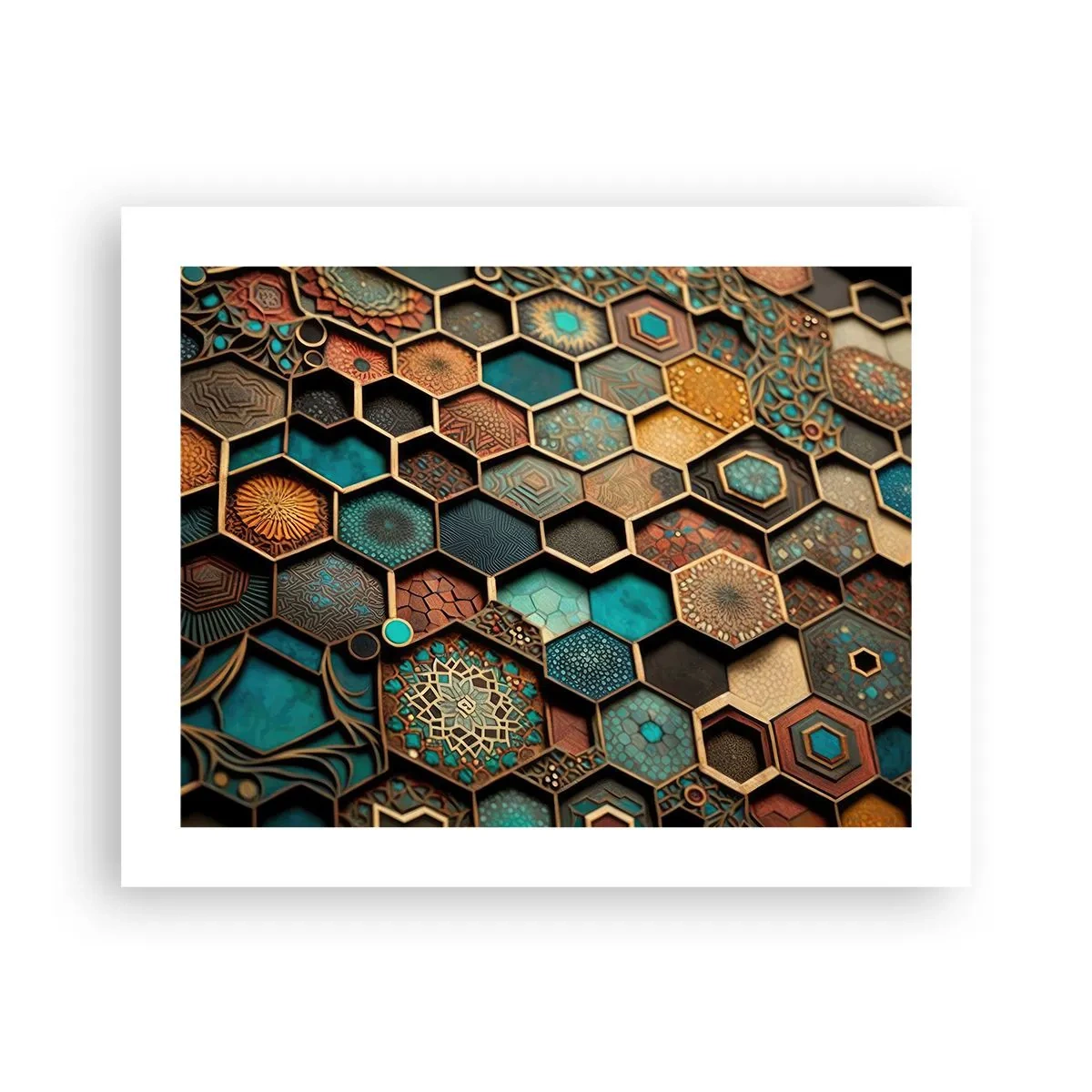 Plakat - Arabiske ornamenter - en variation - 50x40 cm