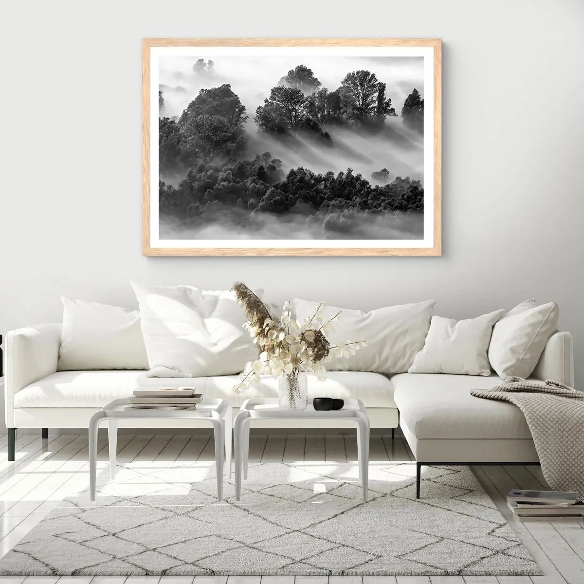 Plakat i ramme af lyst egetræ - At vågne fra søvnen - 50x40 cm