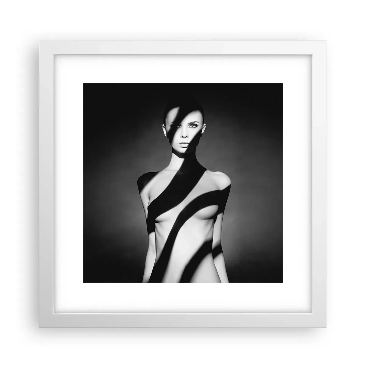 Plakat i hvid ramme - I blænding og skygge - 30x30 cm