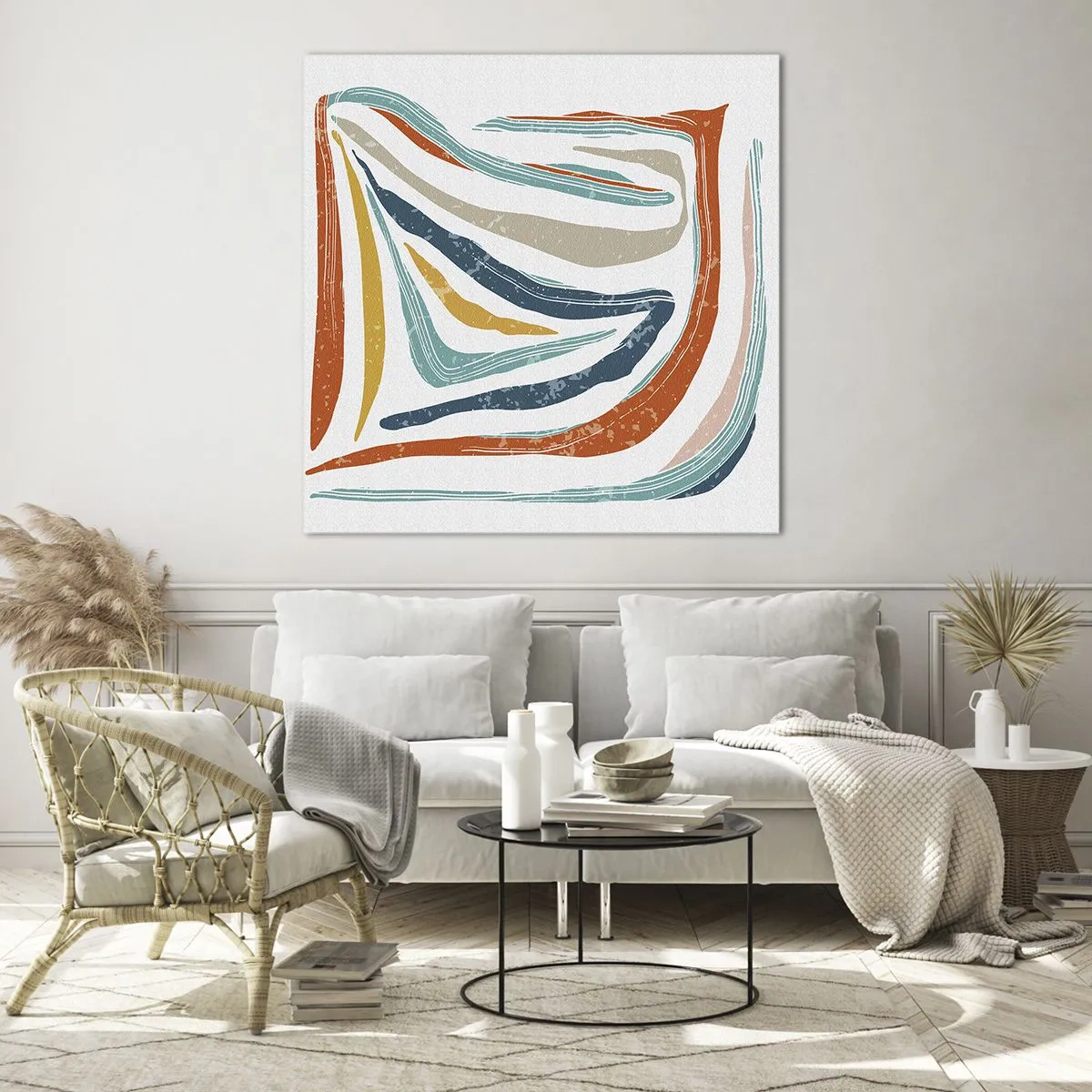 Billede på glas - Venligt smilende abstraktion - 60x60 cm