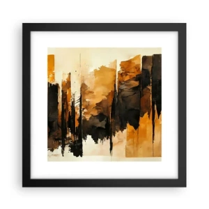 Plakat i sort ramme - Harmoni af sort og guld - 30x30 cm