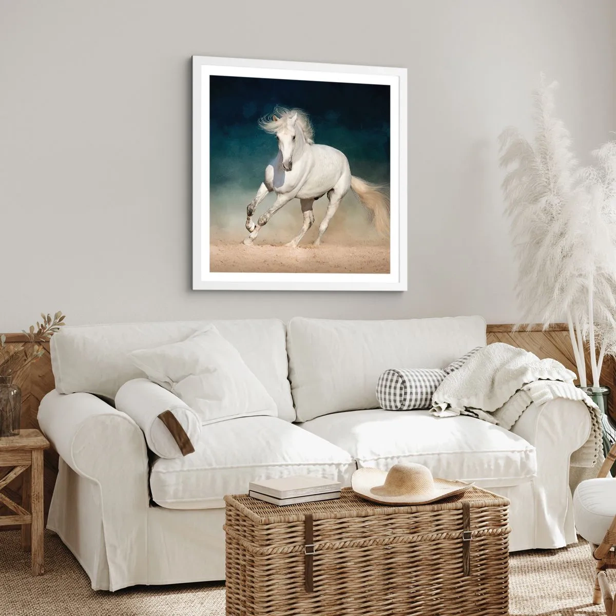 Plakat i hvid ramme - Frihed i en ren tilstand - 60x60 cm