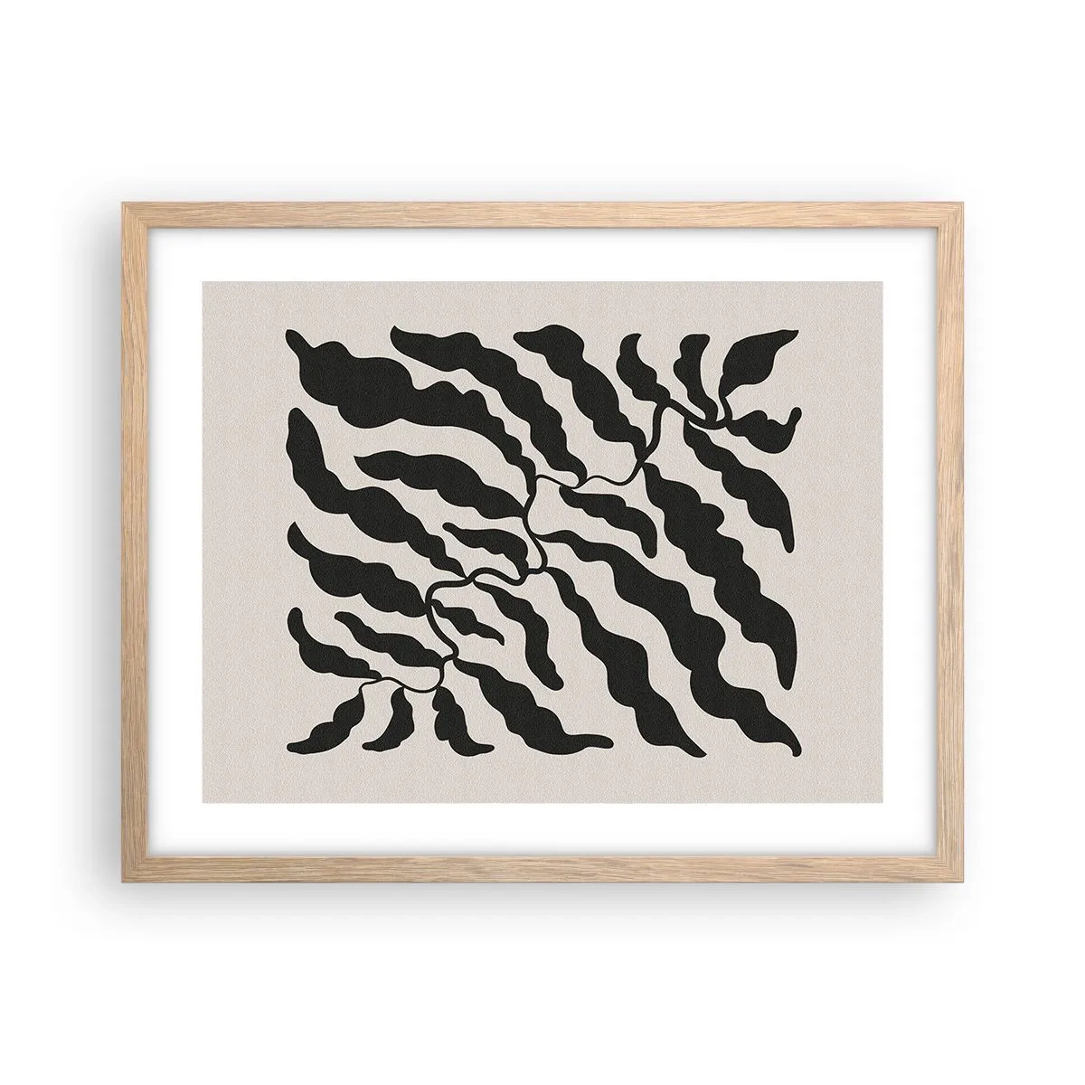 Plakat i ramme af lyst egetræ - En firkants natur - 50x40 cm