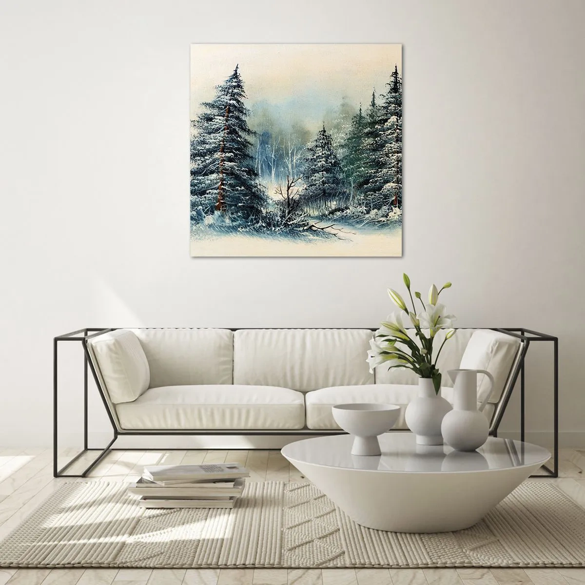 Billede på glas - Klar til jul - 40x40 cm