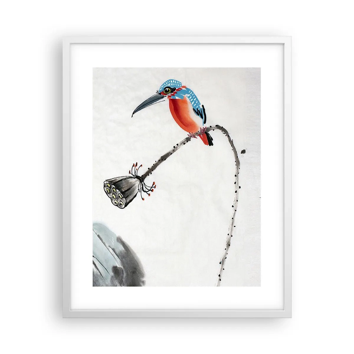 Plakat i hvid ramme - Engenes liv - 40x50 cm