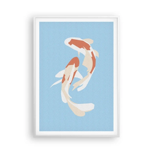 Plakat i hvid ramme - Spontan synkroniseret svømning - 70x100 cm