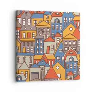 Lærredstryk - Billede på lærred - Bag huset - 30x30 cm