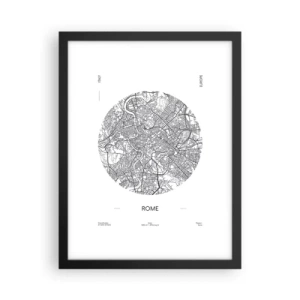 Plakat i sort ramme - Anatomi af Rom - 30x40 cm