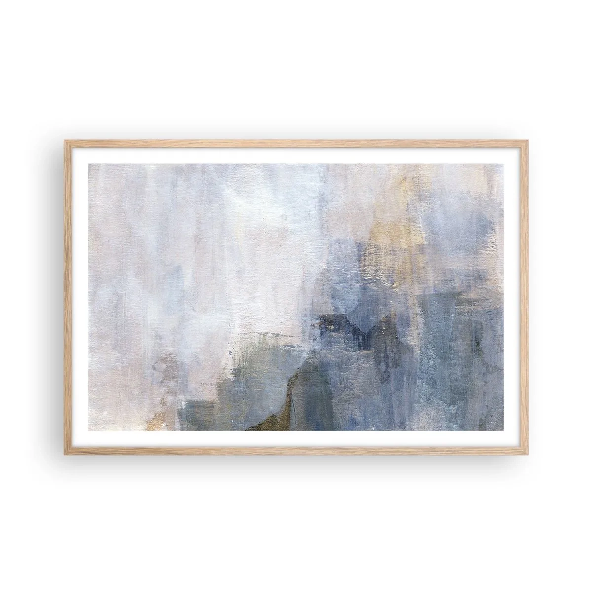 Plakat i ramme af lyst egetræ - Farvetoner og akkorder - 91x61 cm