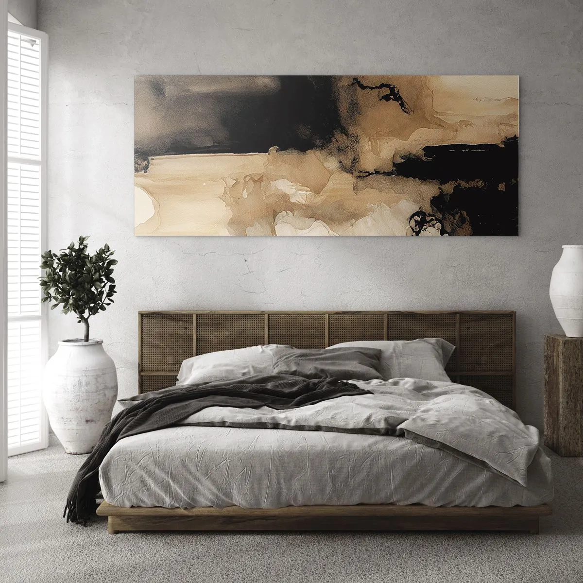 Billede på glas - En spændende abstraktion - 140x50 cm