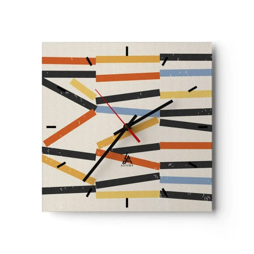 Vægur, Uret - Vandret komposition - 40x40 cm