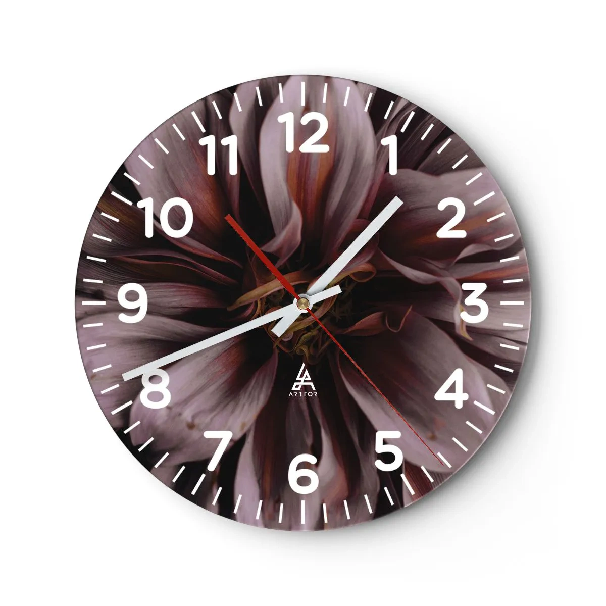 Vægur, Uret - Blomstret hjerte - 30x30 cm