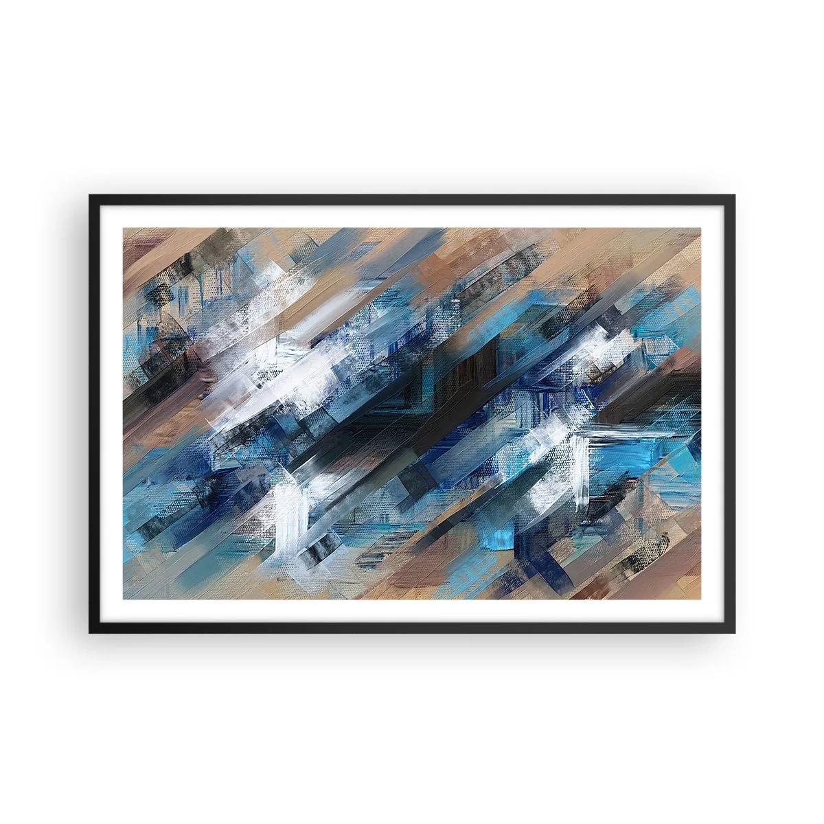 Plakat i sort ramme - På en blå skråning - 91x61 cm