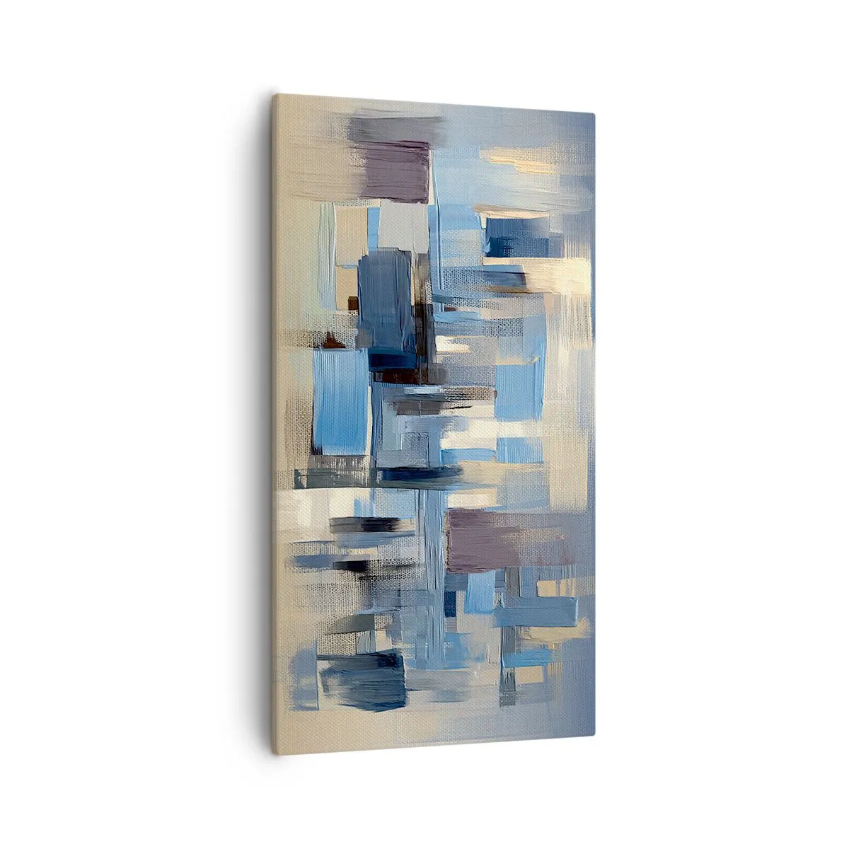 Lærredstryk - Billede på lærred - Blå konstruktion - 55x100 cm