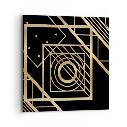 Lærredstryk - Billede på lærred - Gylden geometri - 70x70 cm