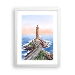 Plakat i hvid ramme - Med front mod havet - 30x40 cm