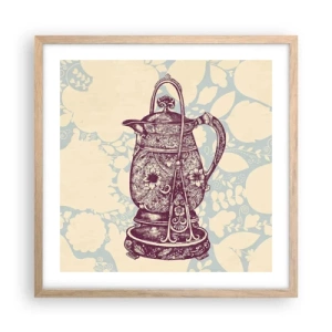 Plakat i ramme af lyst egetræ - Skønheden i hverdagslivet - 50x50 cm