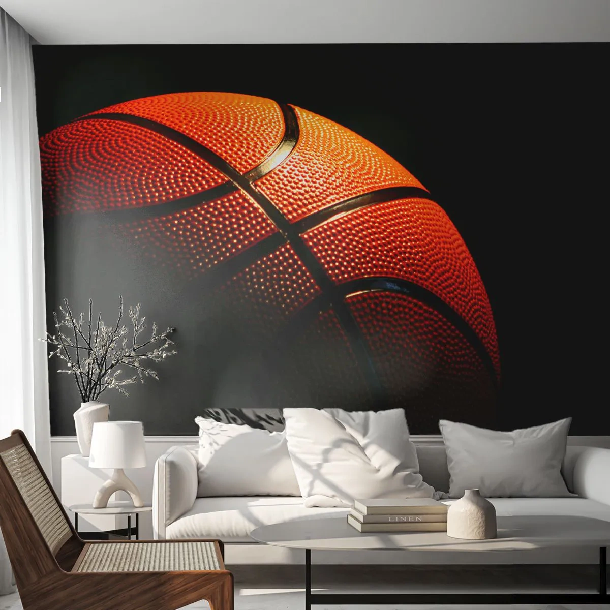 Fototapet Premium Sand - Smuk som en planet - Sport, Basketball, Basketball - 100x70 cm