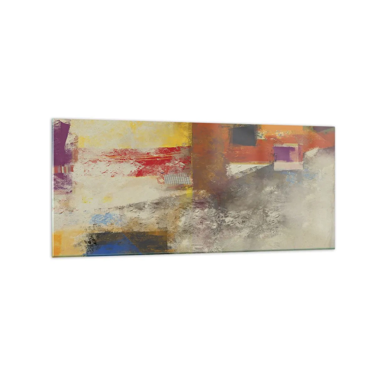 Billede på glas - Geometri af farver - 120x50 cm