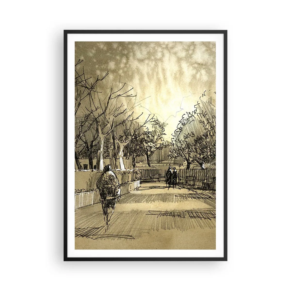 Plakat i sort ramme - Et øjeblik med fjer - 70x100 cm