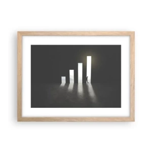 Plakat i ramme af lyst egetræ - Succes - et indtryk - 40x30 cm