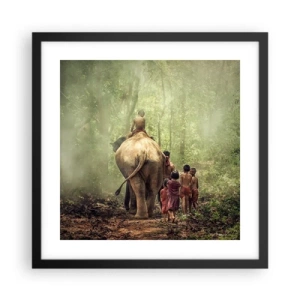 Plakat i sort ramme - Den nye Junglebog - 40x40 cm